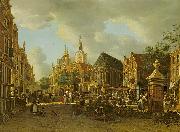unknow artist The Groenmarkt as seen towards the Westeinde Spain oil painting artist
